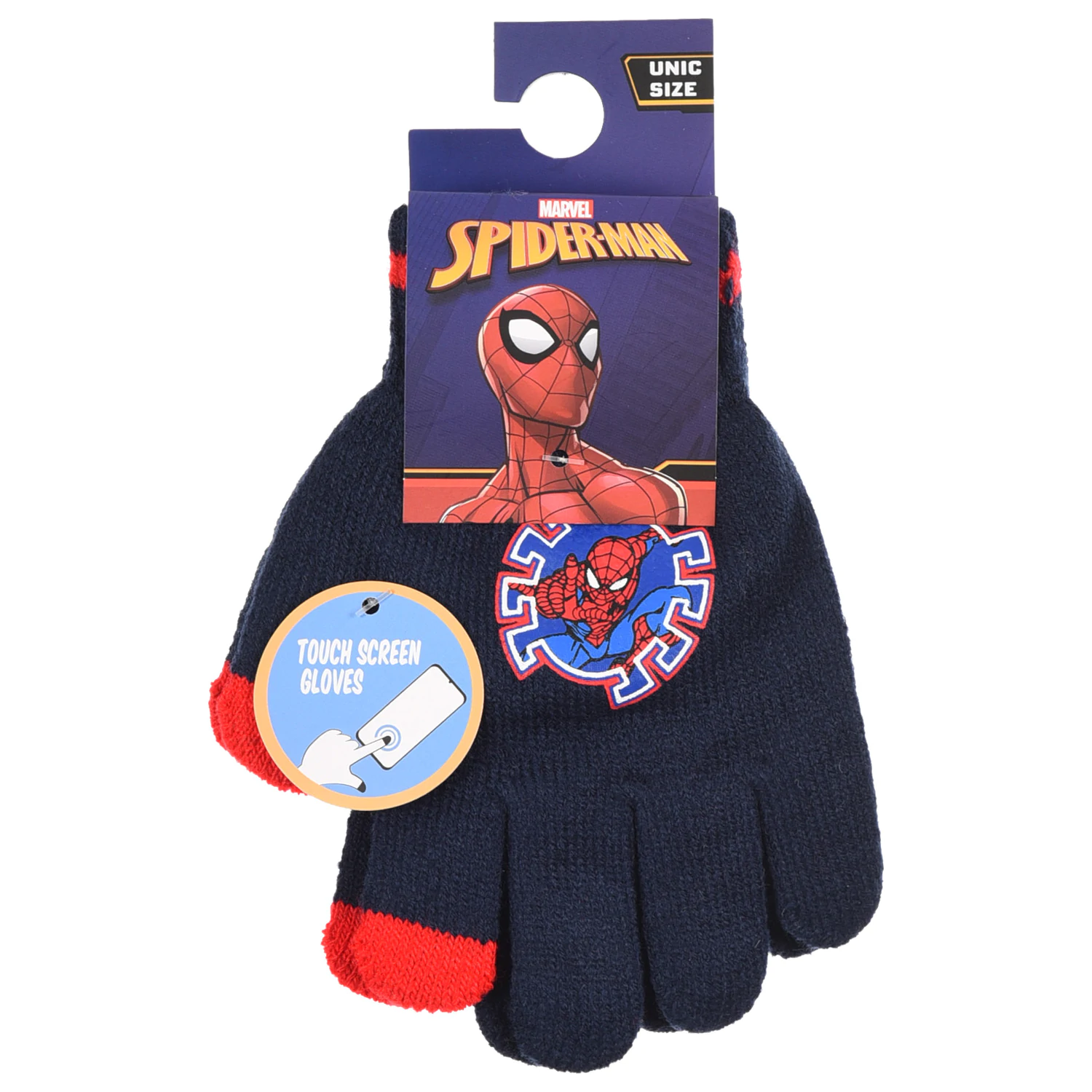 Spider-Man Blue Touchscreen Kinderhandschuhe Produktfoto
