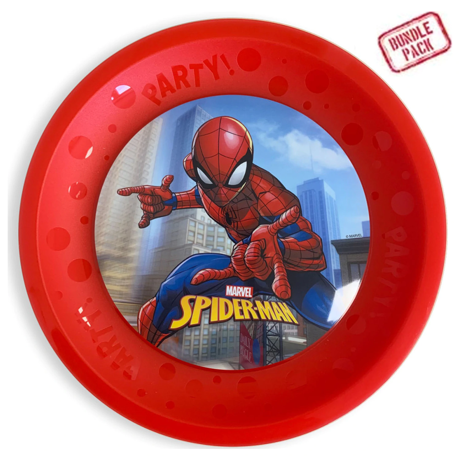 Spider-Man Crime Fighter micro premium Kunststoff flacher Teller 4-teiliges Set 21 cm Produktfoto
