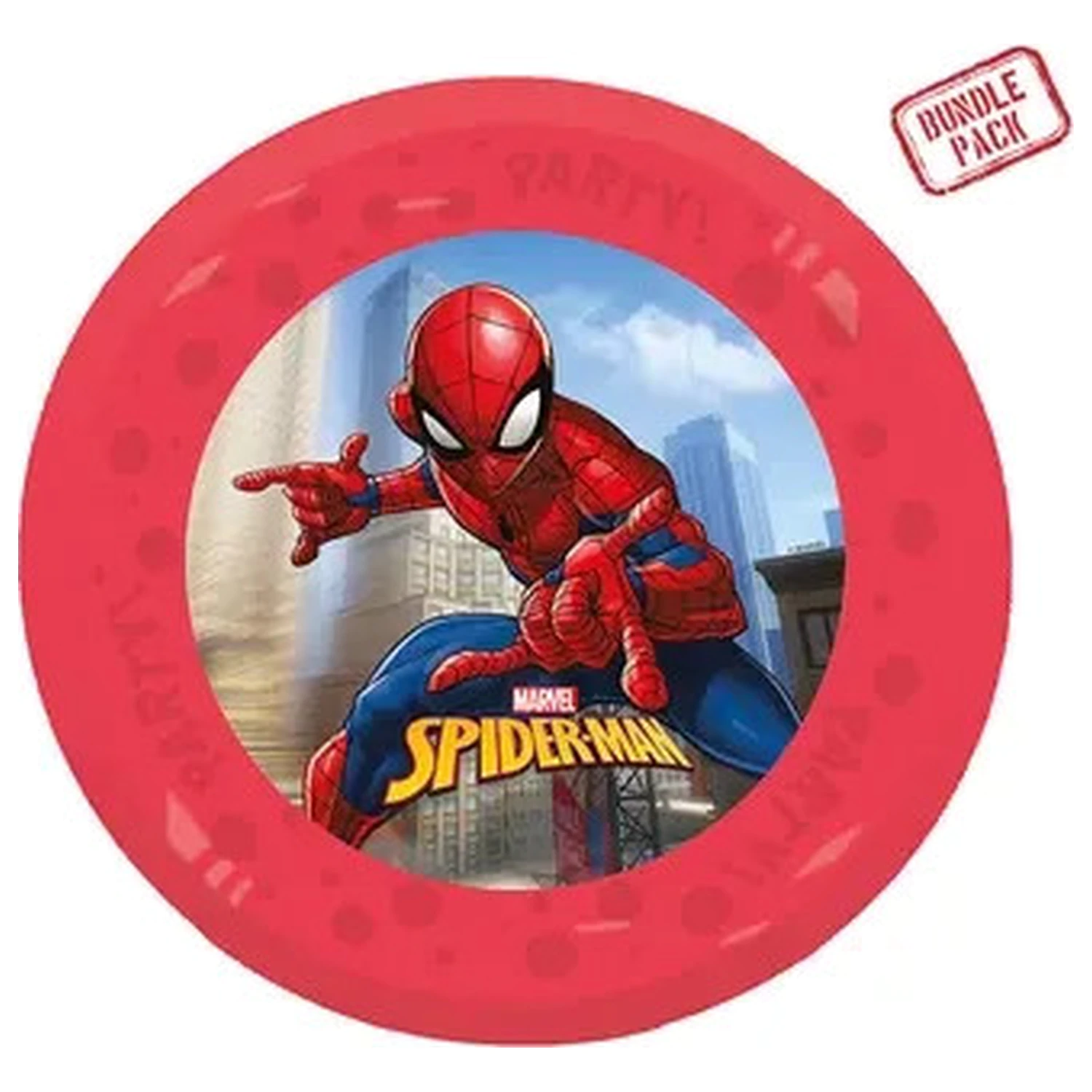 Spider-Man Crime Fighter micro premium Kunststoff flacher Teller 4-teiliges Set 21 cm Produktfoto