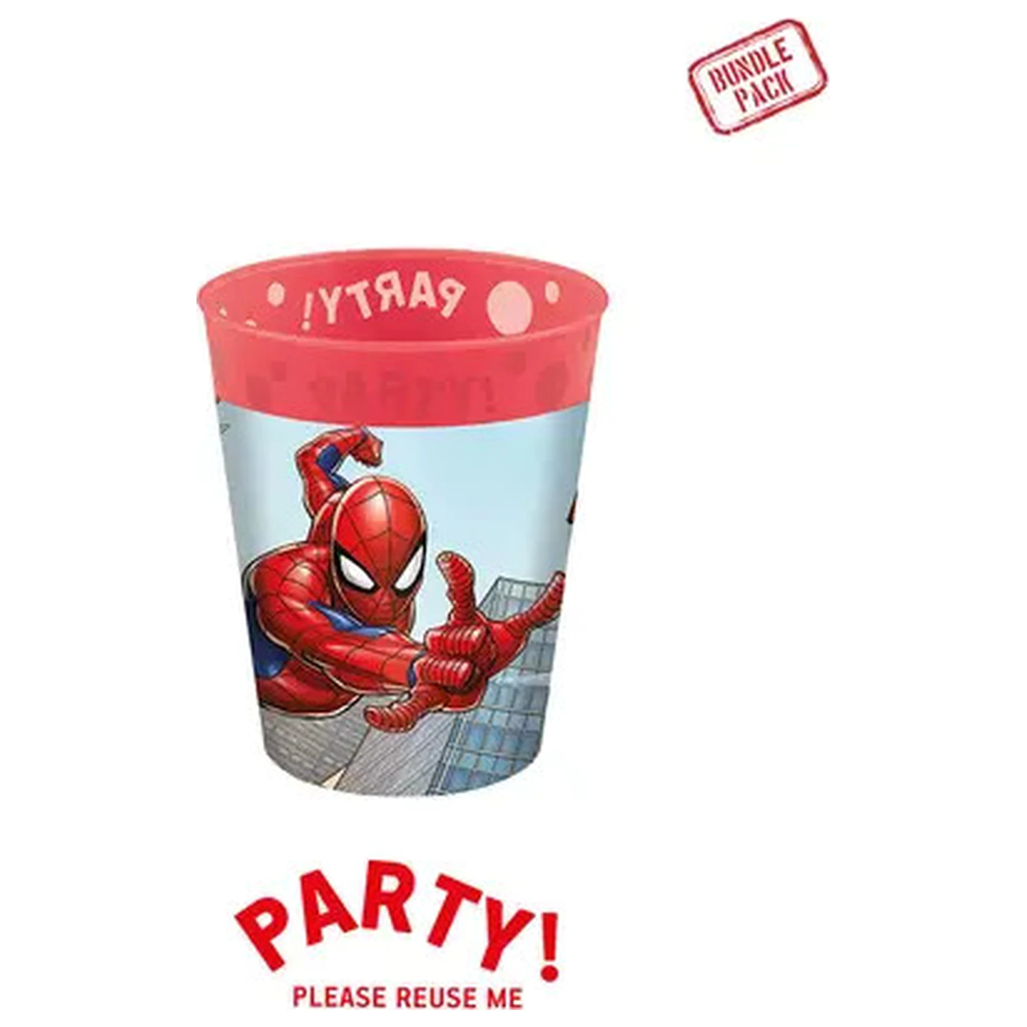 Spider-Man Crime Fighter Mikro-Premium-Kunststoffbecher-Set von 4, 250 ml Produktfoto
