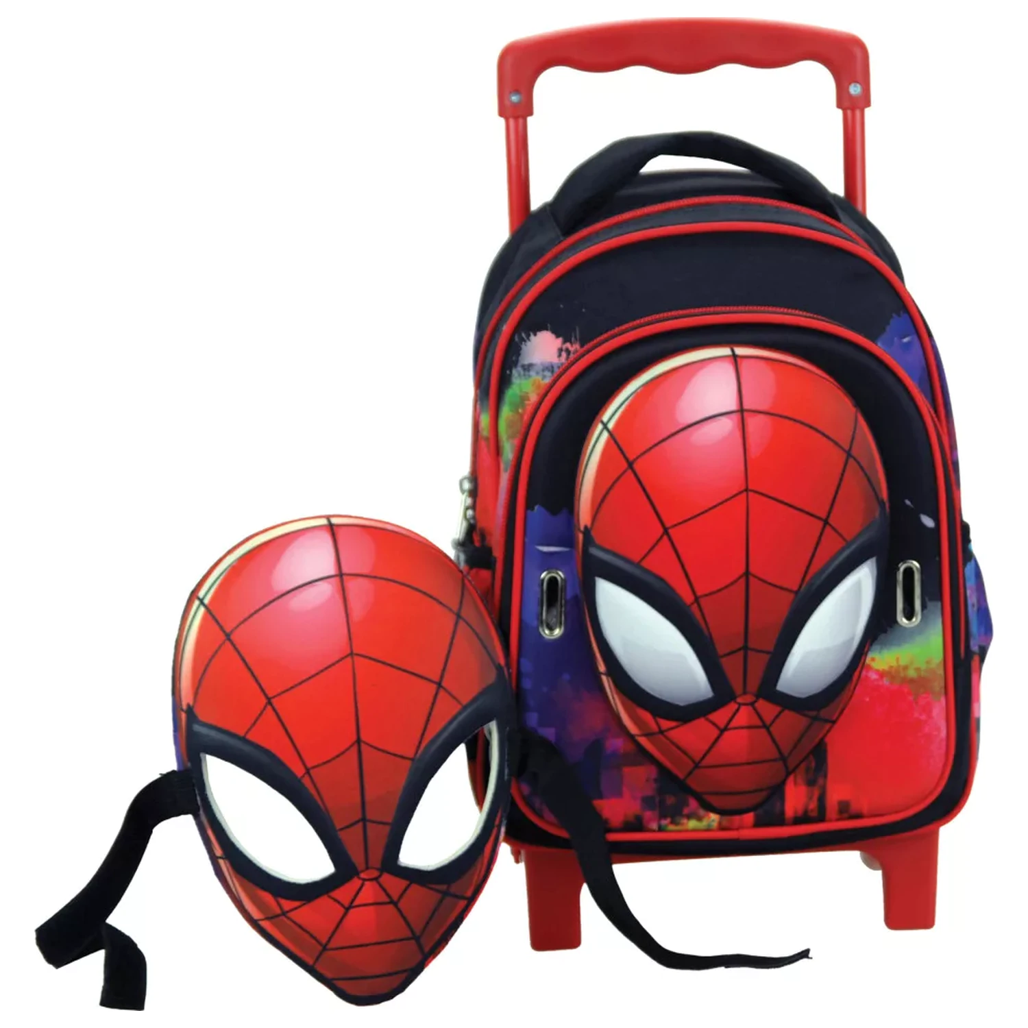 Spider-Man Global Rolling Vorschul-Rucksack, Tasche 30 cm mit Maske Produktfoto