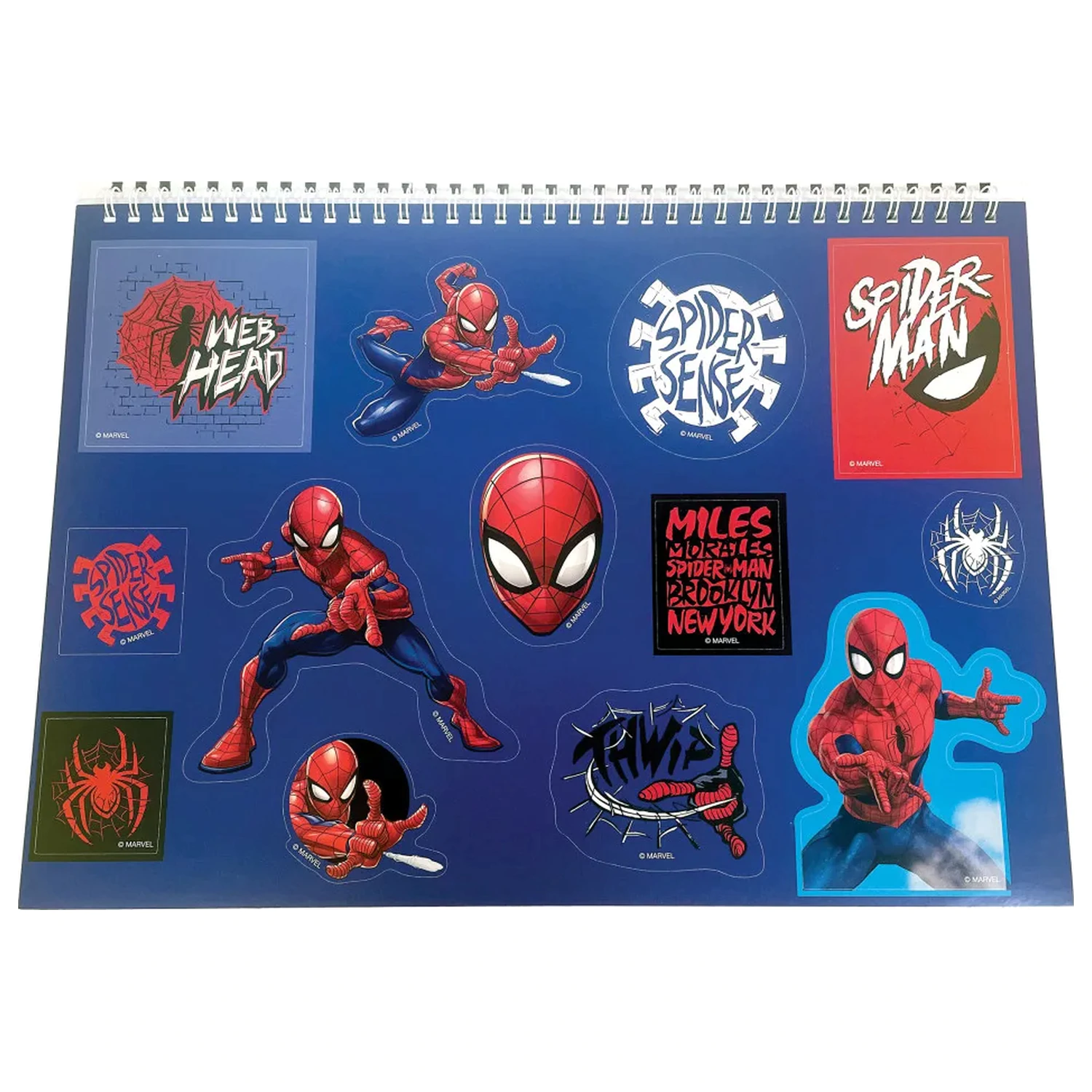 Spider-Man Miles Morales A4 Spiral-Skizzenbuch 40 Blätter mit Stickern Produktfoto