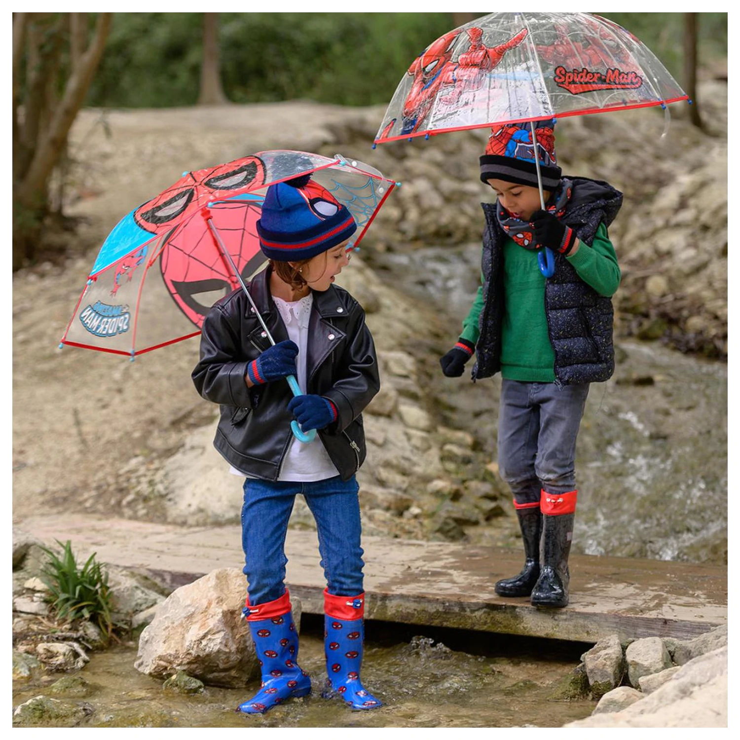 Spider-Man Rain Crawler Kinder transparenter Regenschirm Ø71 cm Produktfoto