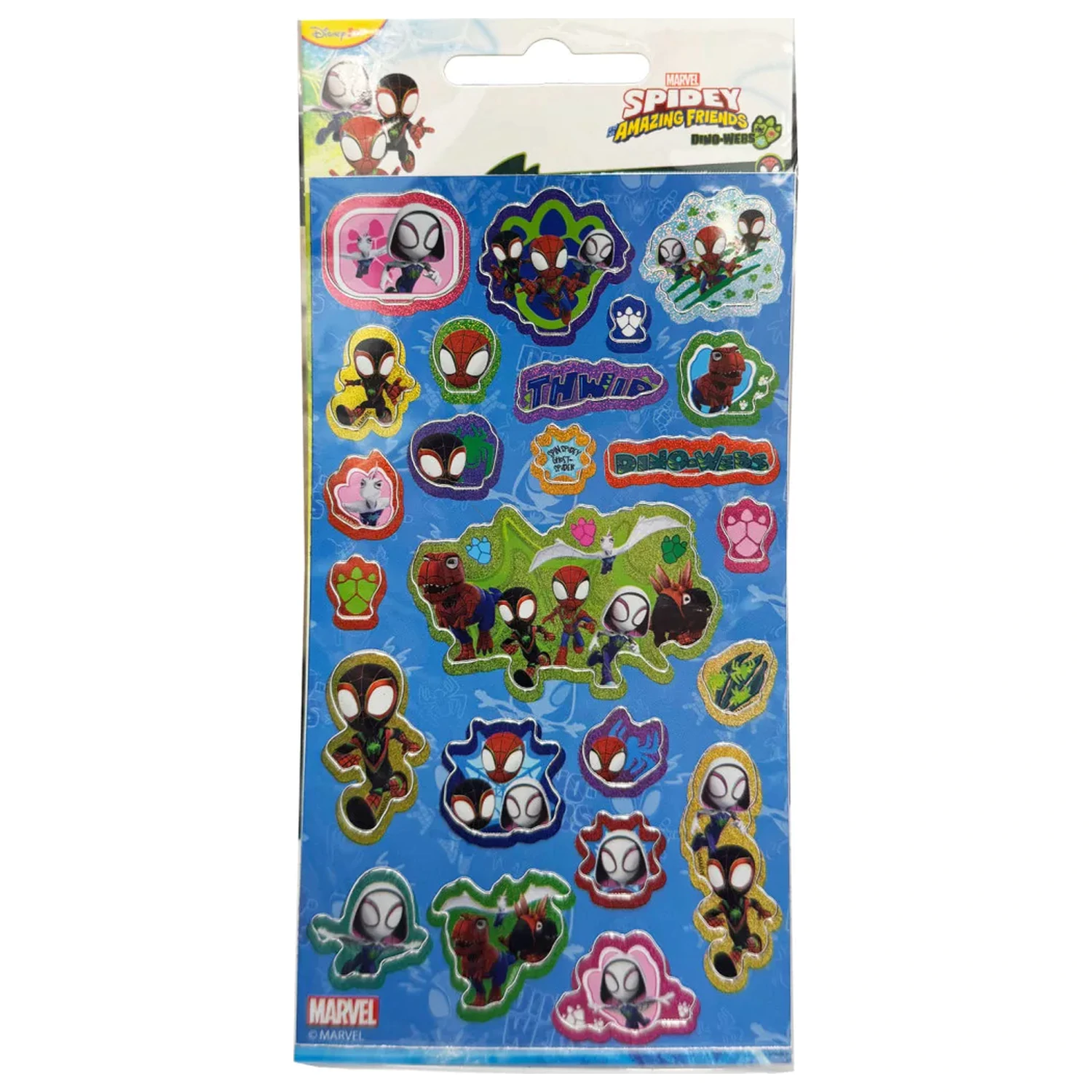 Spider-Man Spidey Dino Worlds Holografisches Aufkleber Set Produktfoto