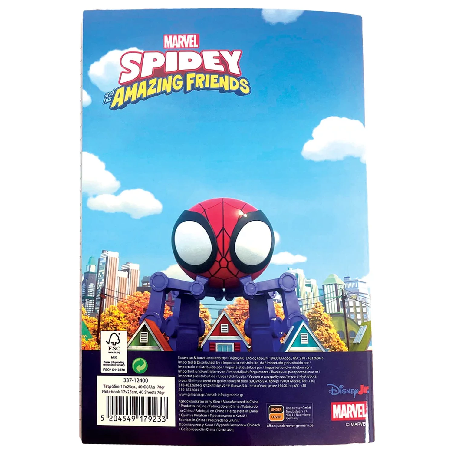 Spider-Man Spidey Friends B/5 liniertes Notizbuch 40 Blatt Produktfoto