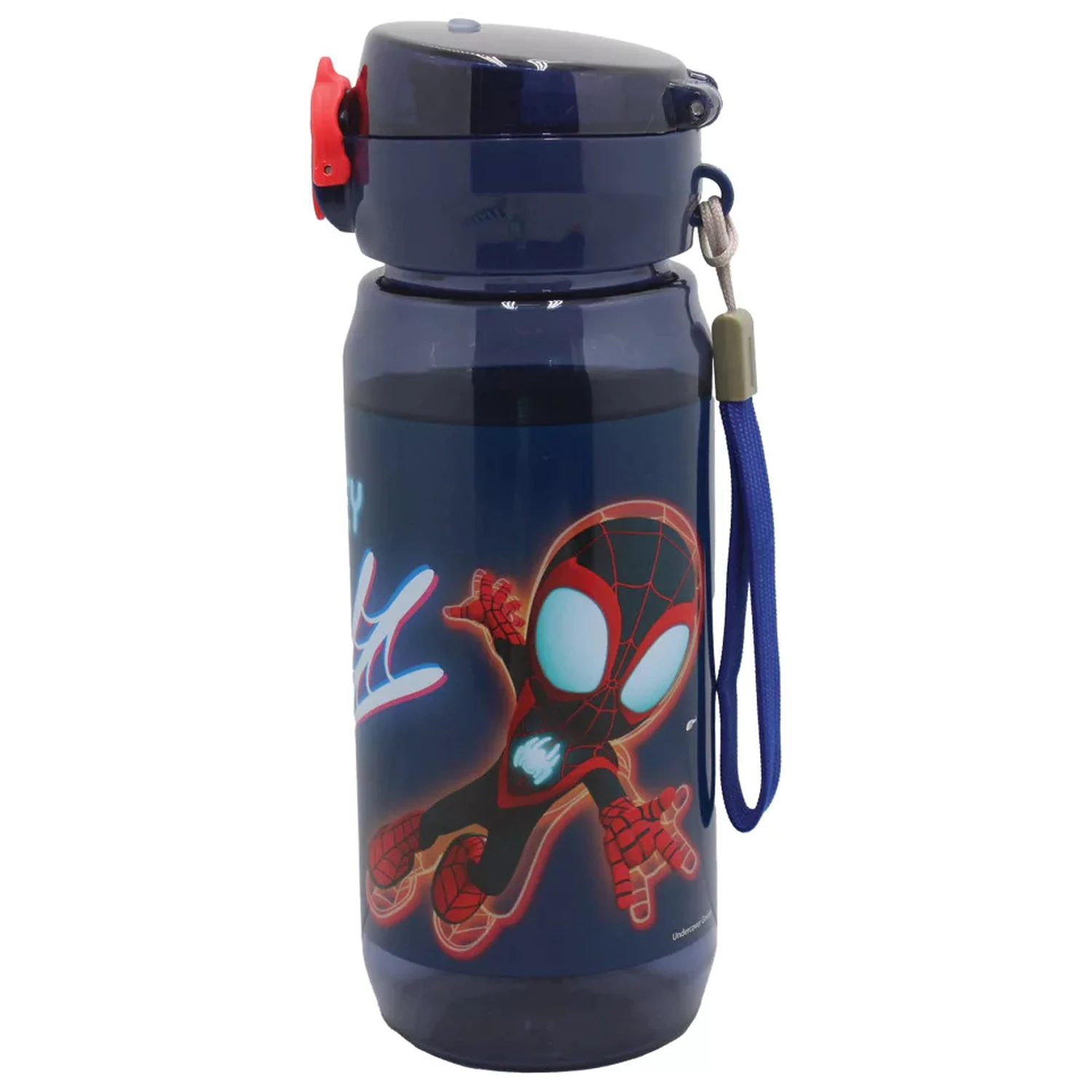 Spider-Man Spidey Web Plastik-Trinkflasche mit Aufhänger 600 ml Produktfoto