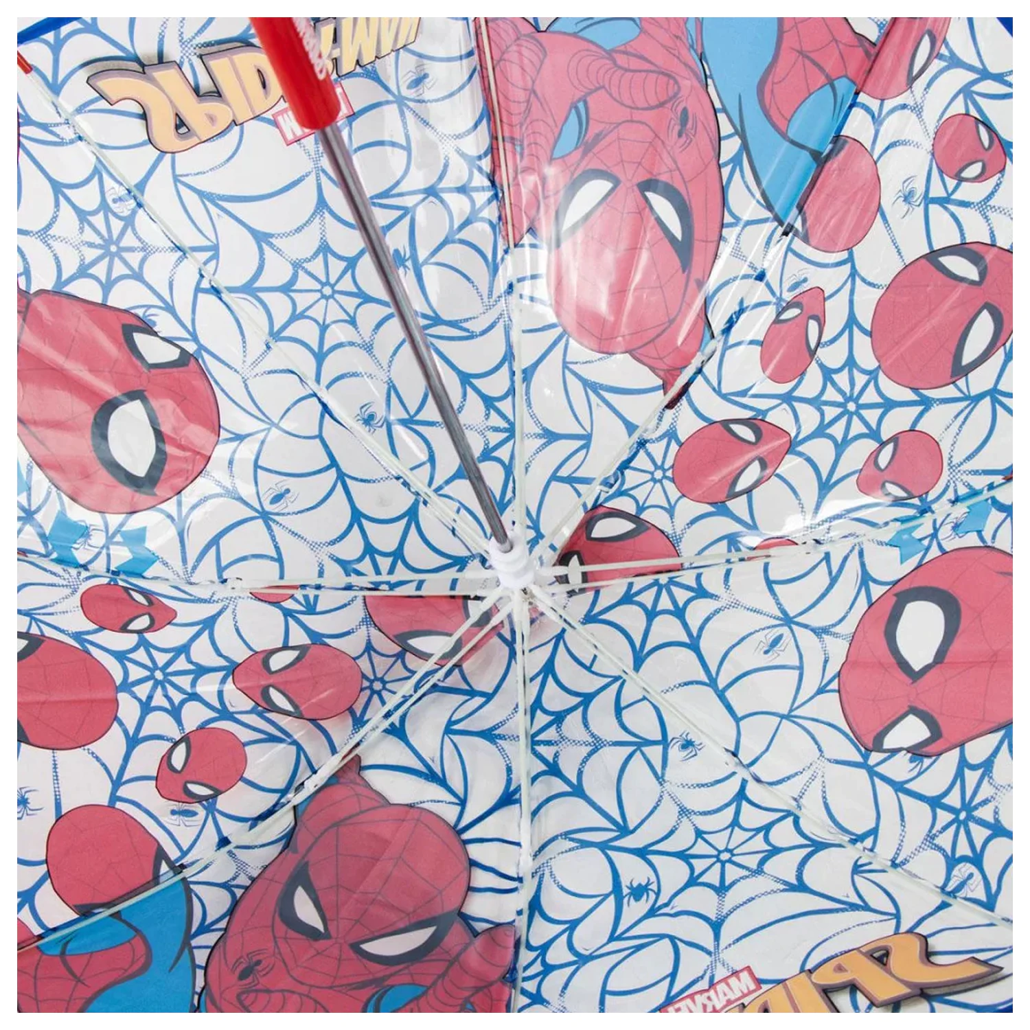Spider-Man Web Kinder transparenter Regenschirm Produktfoto