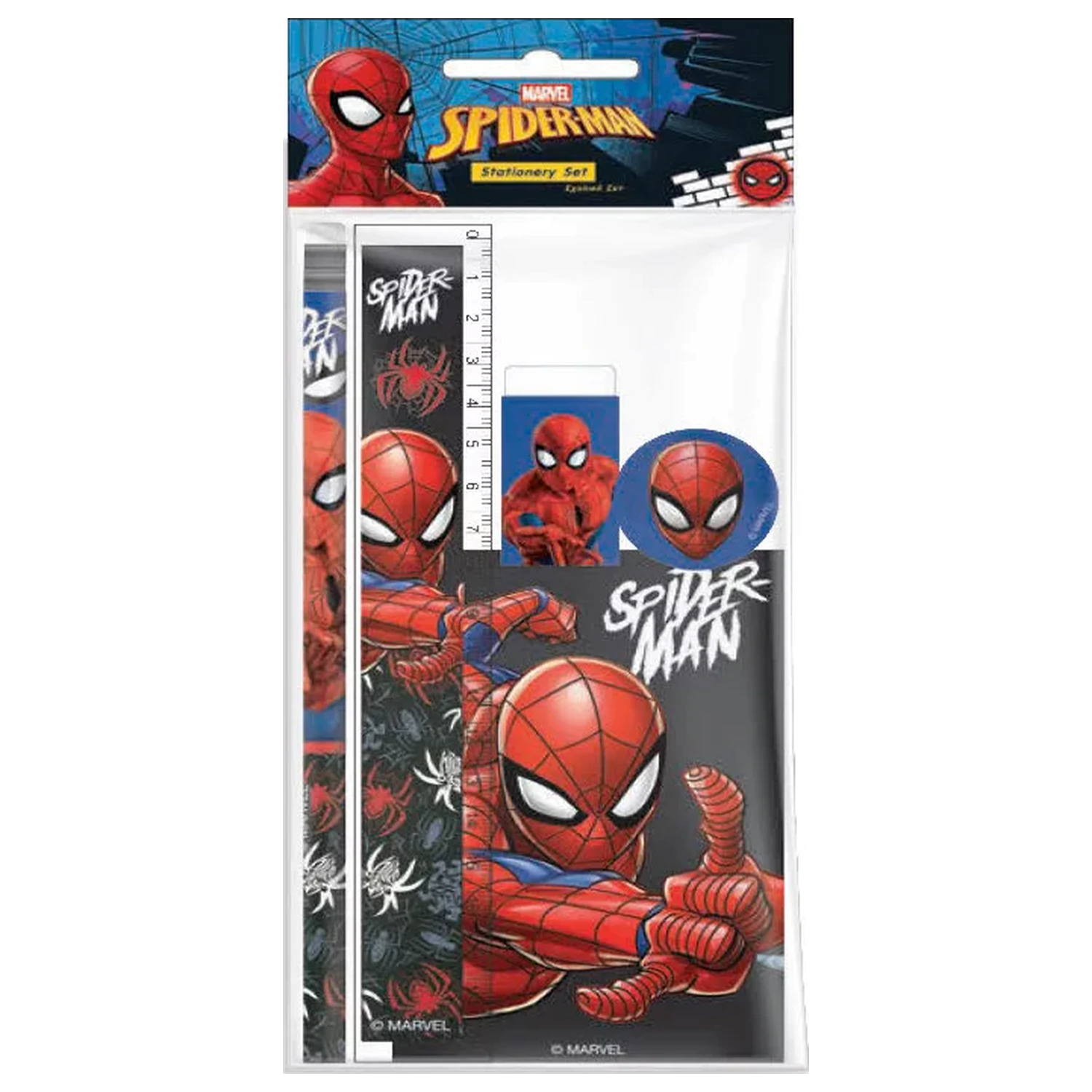 Spider-Man Web Head Schreibwaren Set 5 tlg Produktfoto