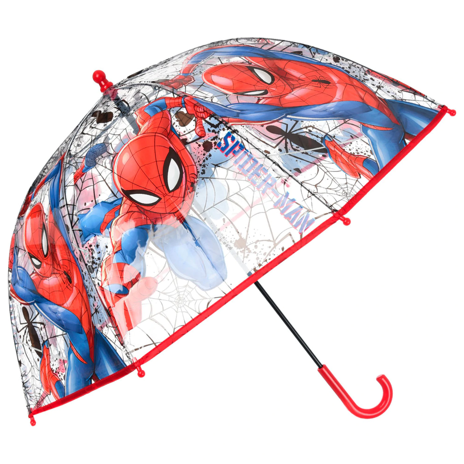 Spider-Man Web Power Kinder Transparenter Regenschirm Produktfoto