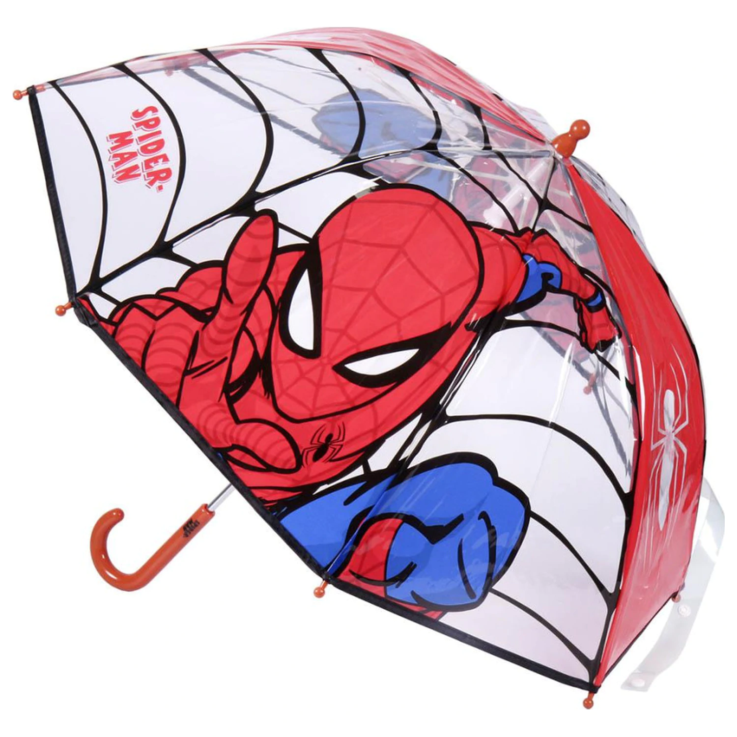 Spider-Man Web-Slinger Kinder transparenter Regenschirm Ø71 cm Produktfoto