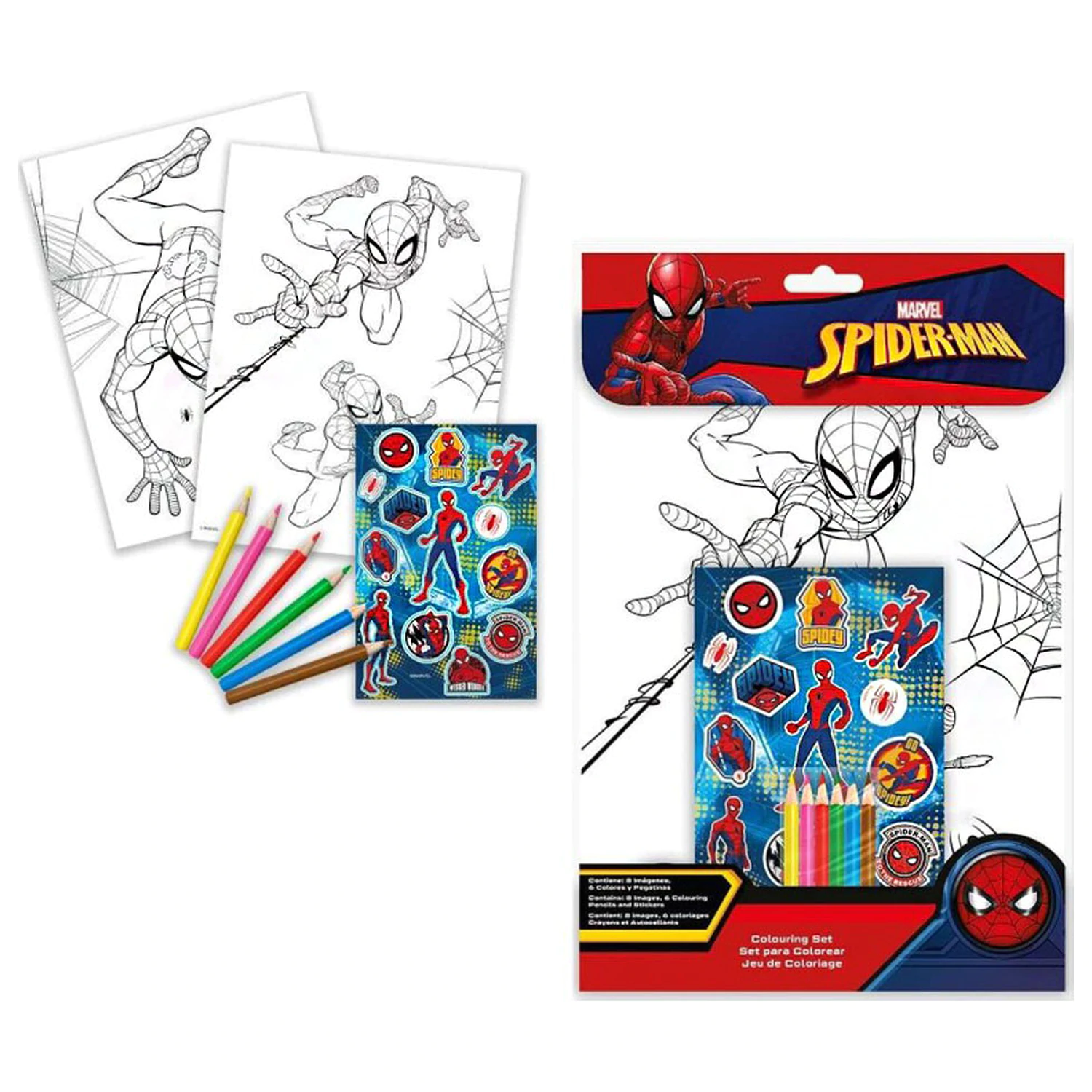Spider-Man Web-Slinger Malbuch + Sticker-Set Produktfoto