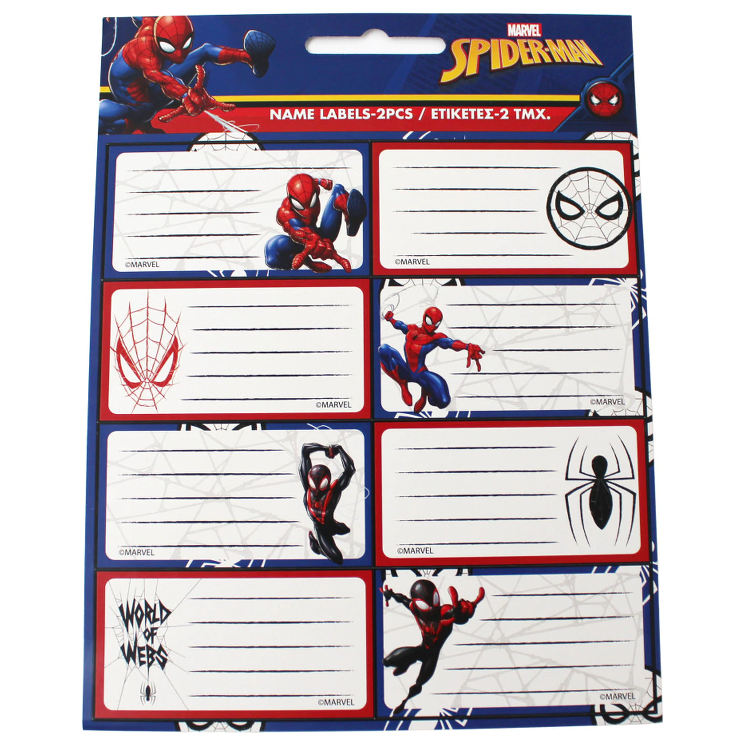 Spider-Man World of Webs Notizbuch Etikett 16 Stücke Produktfoto