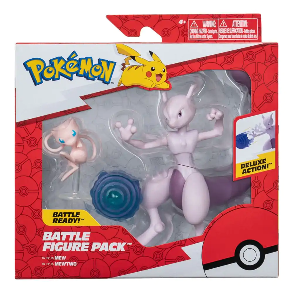 Pokémon Figur 2er-Pack Mewtwo 10 cm & Mew 5 cm Produktfoto