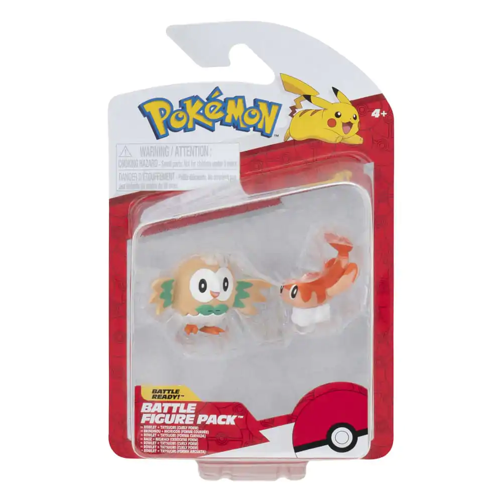 Pokémon Figur 2er-Pack Tatsugiri (Curly Form) & Rowlet 8 cm Produktfoto