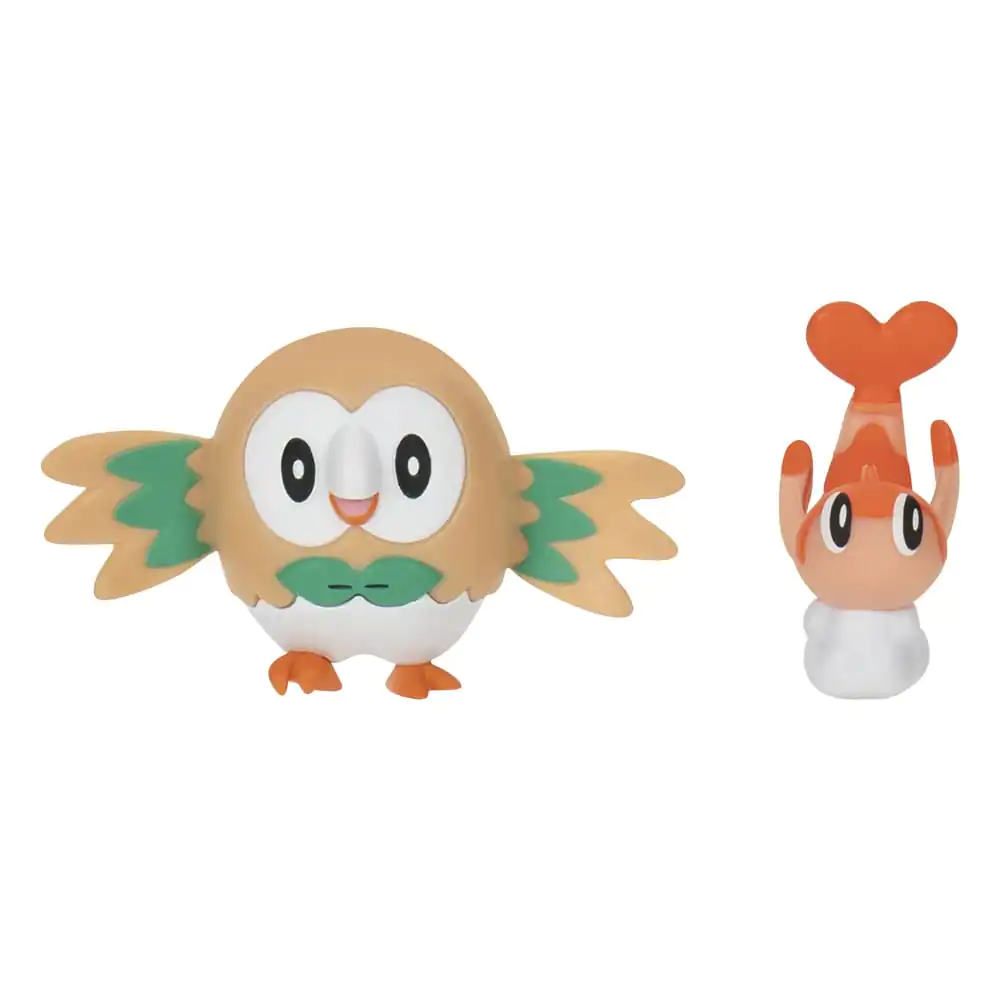 Pokémon Figur 2er-Pack Tatsugiri (Curly Form) & Rowlet 8 cm Produktfoto