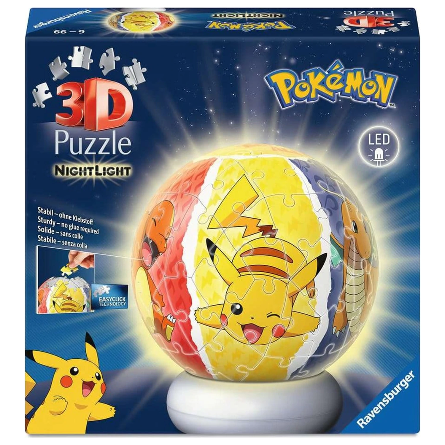 Pokémon 3D Puzzle Ball Nachtlicht (73 Teile) Produktfoto