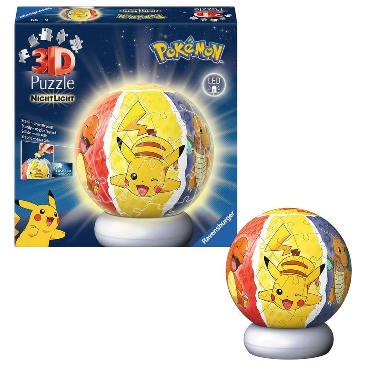 Pokémon 3D Puzzle Ball Nachtlicht (73 Teile) Produktfoto