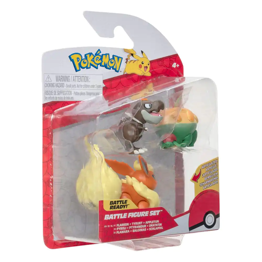 Pokémon Battle Figure Set Figuren 3er-Pack Schlapfel, Balgoras, Flamara 5 cm Produktfoto