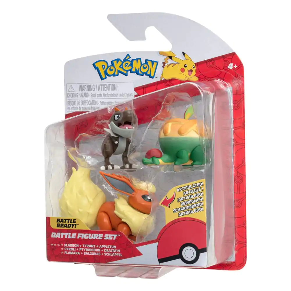 Pokémon Battle Figure Set Figuren 3er-Pack Schlapfel, Balgoras, Flamara 5 cm Produktfoto