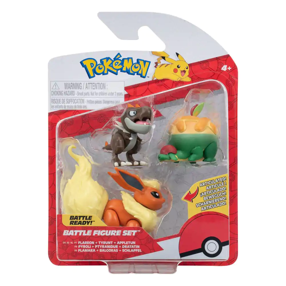 Pokémon Battle Figure Set Figuren 3er-Pack Schlapfel, Balgoras, Flamara 5 cm Produktfoto