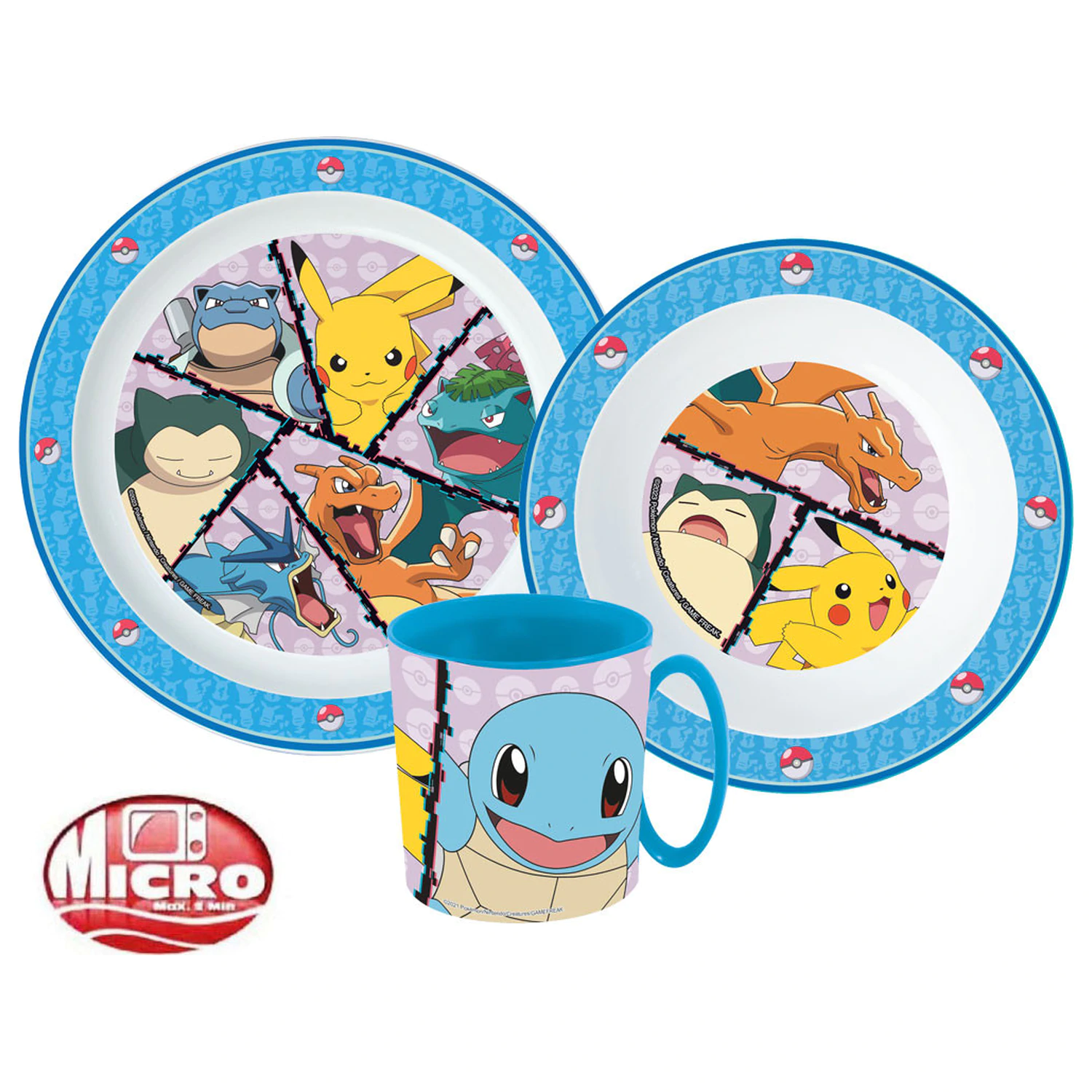 Pokémon Battle Dinner Set, Mikroplastik-Set mit Tasse Produktfoto