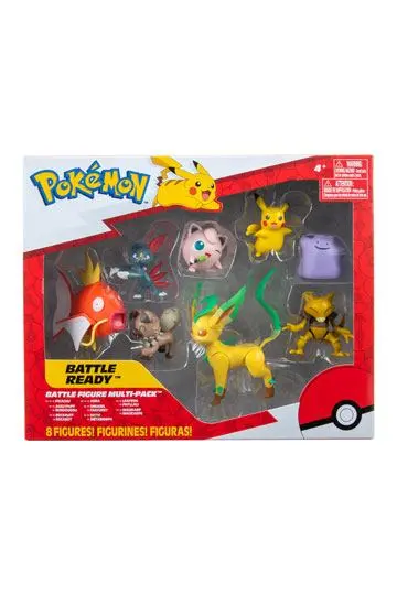 Pokémon Battle Figure Set Figuren 8er-Pack Weibliches Pikachu, Pummeluff, Wuffels, Sniebel, Abra, Ditto, Karpador, Folipurba Produktfoto