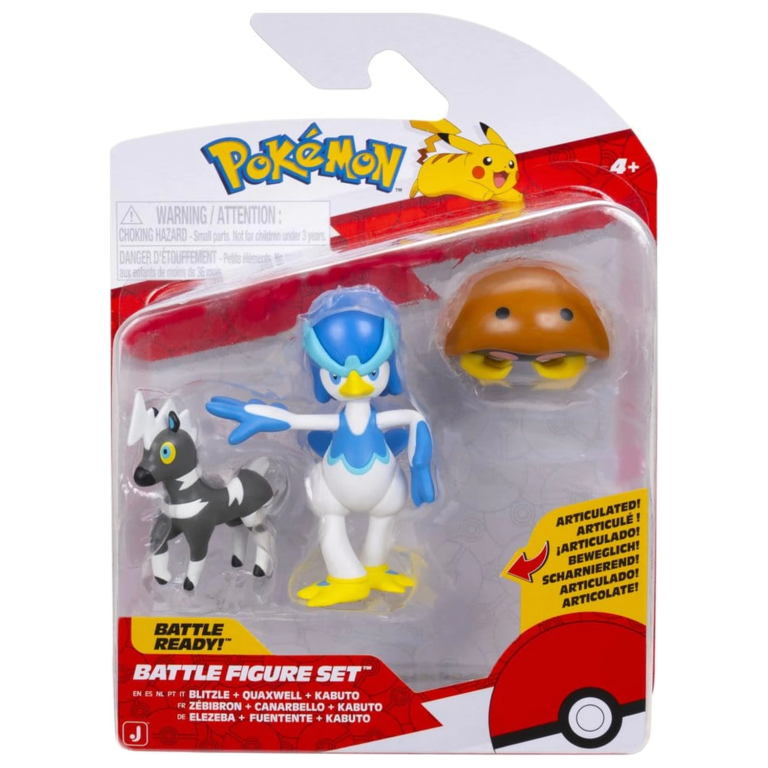 Pokémon Battle Figur 3er-Pack Blitzle, Kabuto & Quaxwell Produktfoto