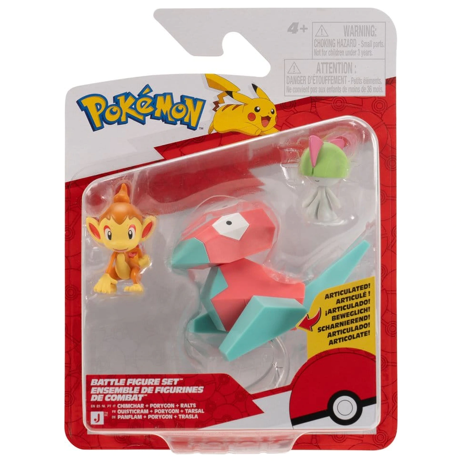 Pokémon Battle Figur Set Action-Figuren Chimchar, Ralts & Porygon (3er-Pack) Produktfoto