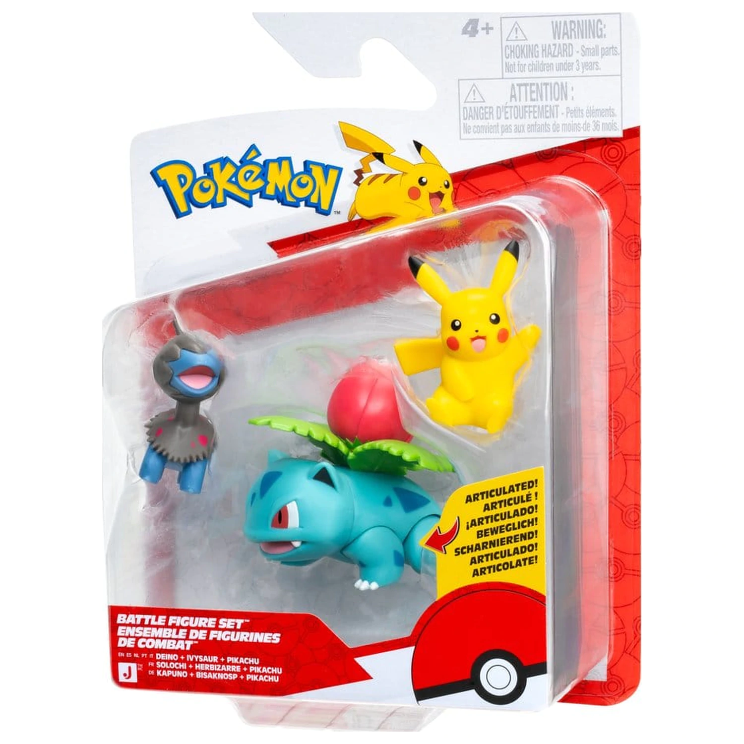 Pokémon Battle Figure Set Actionfiguren Pikachu, Deino & Ivysaur (3er-Pack) Produktfoto