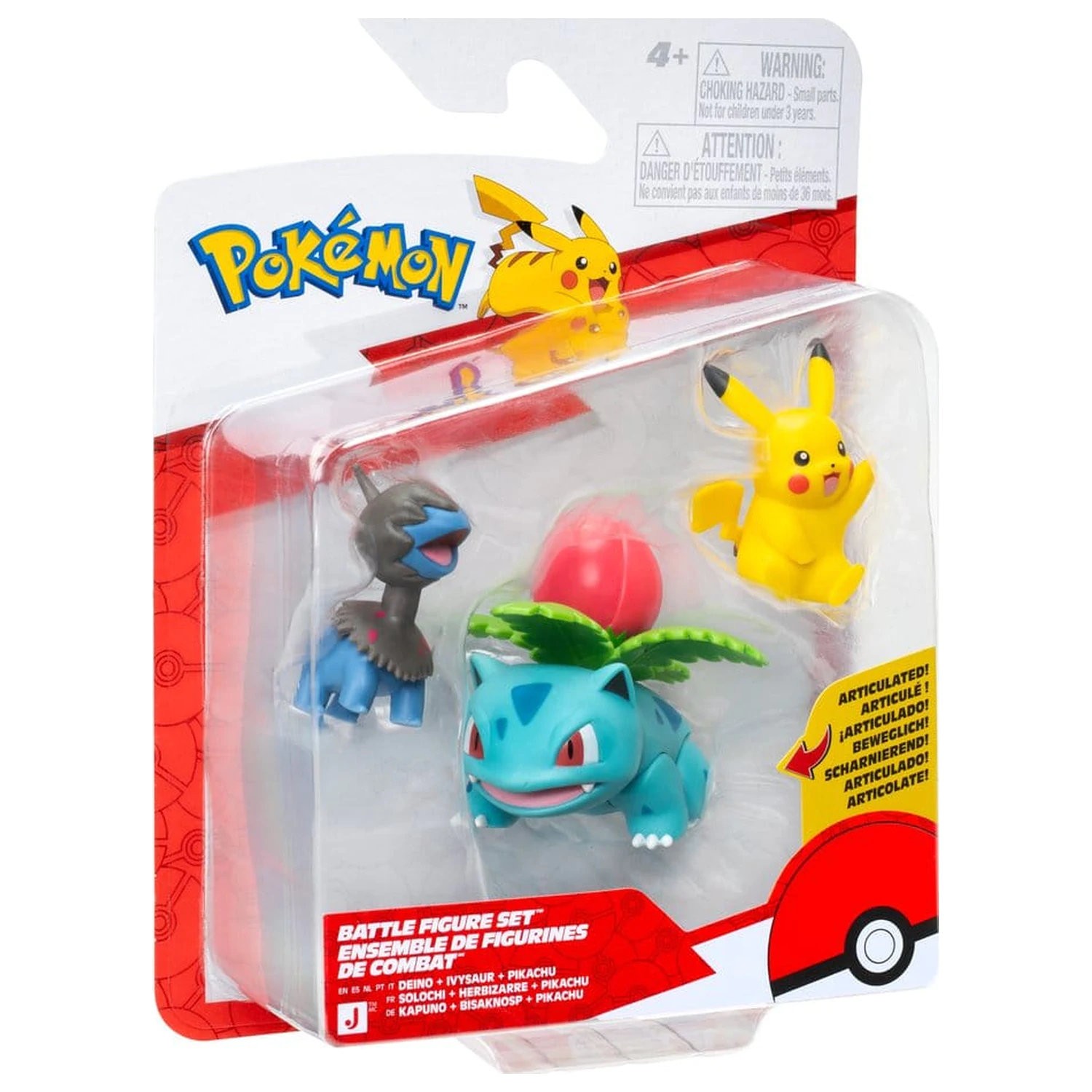 Pokémon Battle Figure Set Actionfiguren Pikachu, Deino & Ivysaur (3er-Pack) Produktfoto