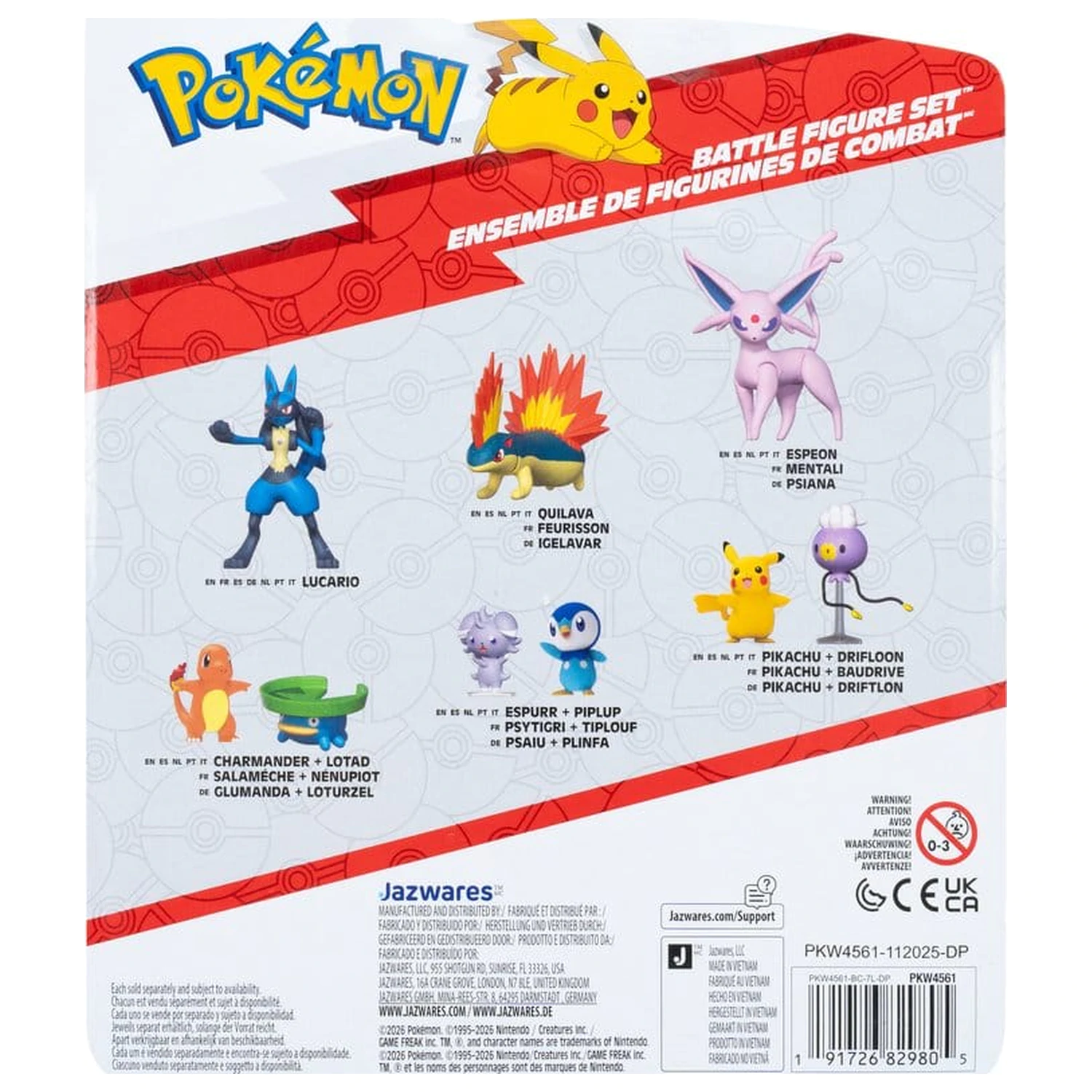 Pokémon Battle Figure Set Actionfiguren Pikachu, Deino & Ivysaur (3er-Pack) Produktfoto