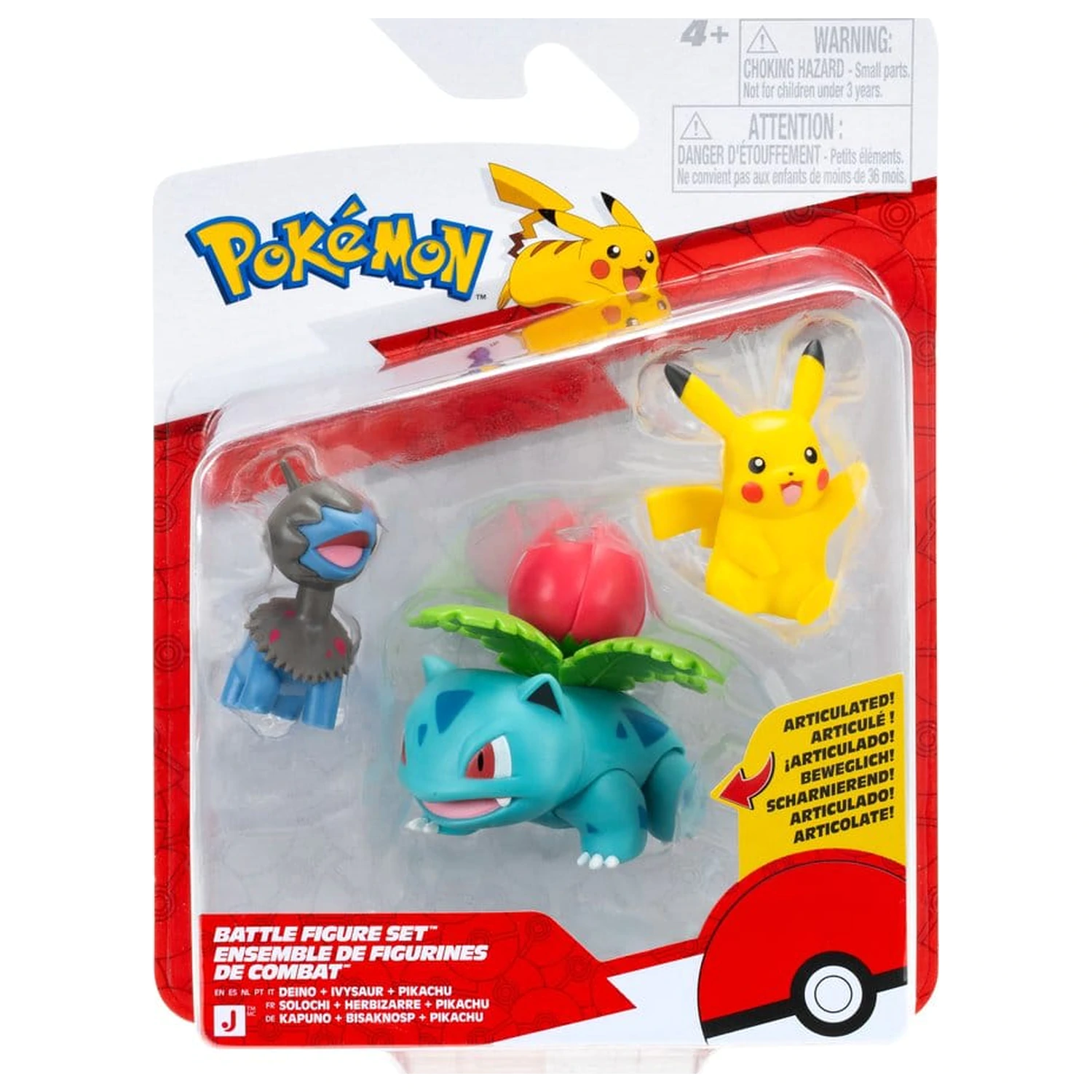 Pokémon Battle Figure Set Actionfiguren Pikachu, Deino & Ivysaur (3er-Pack) Produktfoto