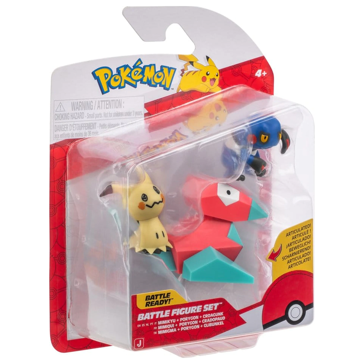 Pokémon Battle Figur 3er-Pack Mimikyu, Porygon & Croagunk Produktfoto