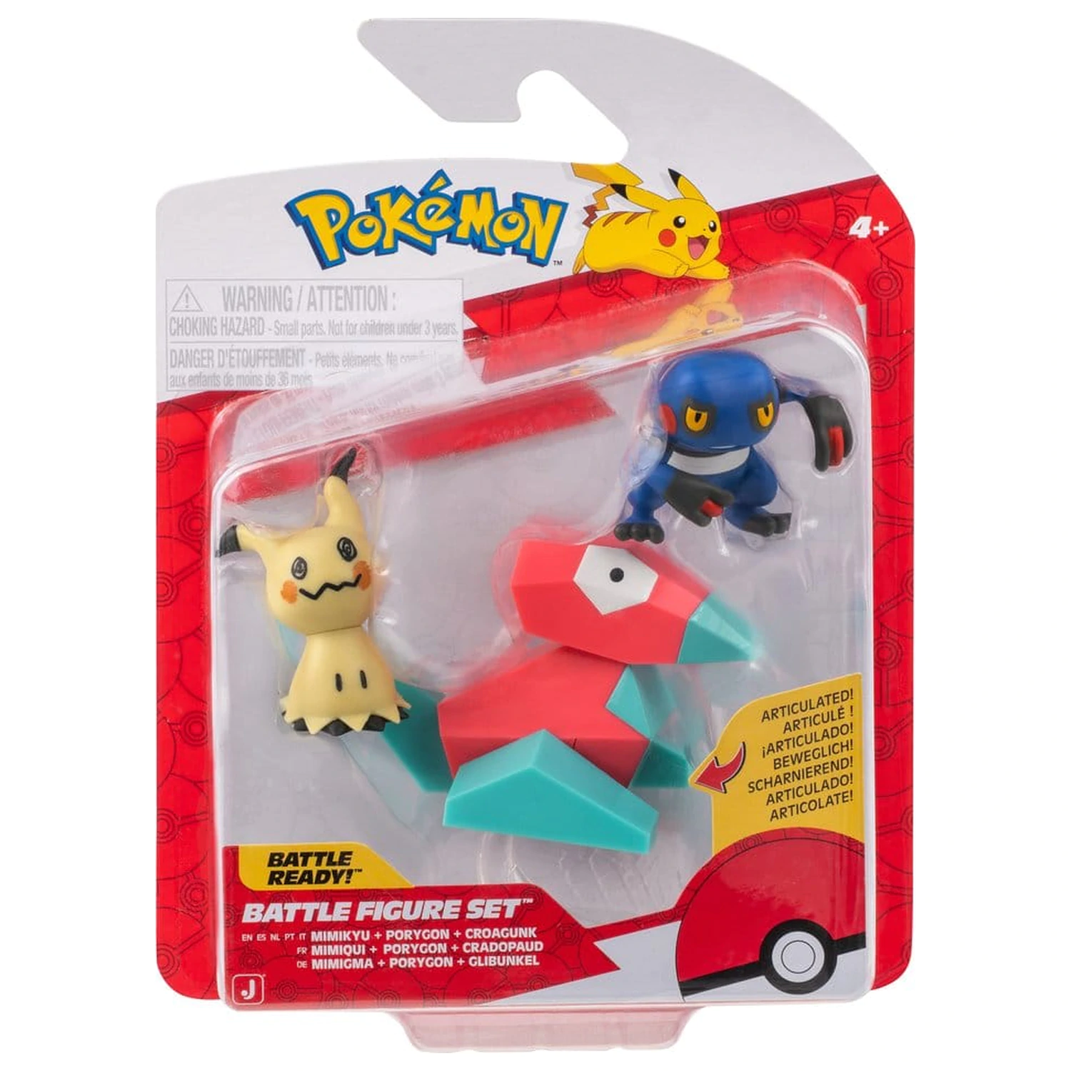 Pokémon Battle Figur 3er-Pack Mimikyu, Porygon & Croagunk Produktfoto