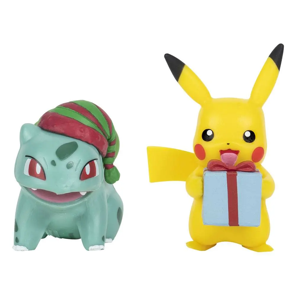 Pokémon Battle Figure Pack Mini Figur 2er-Pack Holiday Edition: Pikachu & Bulbasaur 5 cm Produktfoto