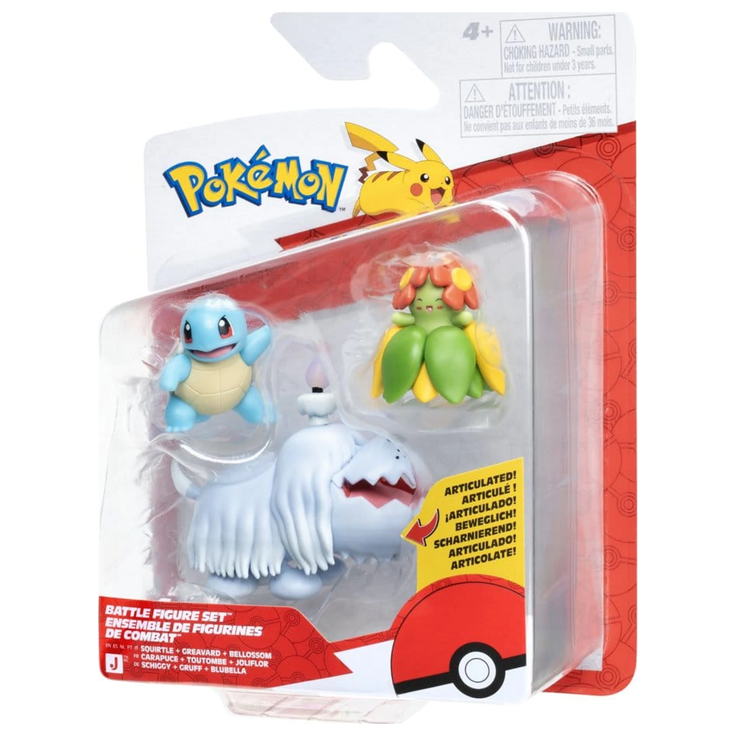 Pokémon Battle Figur 3er-Pack Squirtle, Greavard & Bellossom Produktfoto