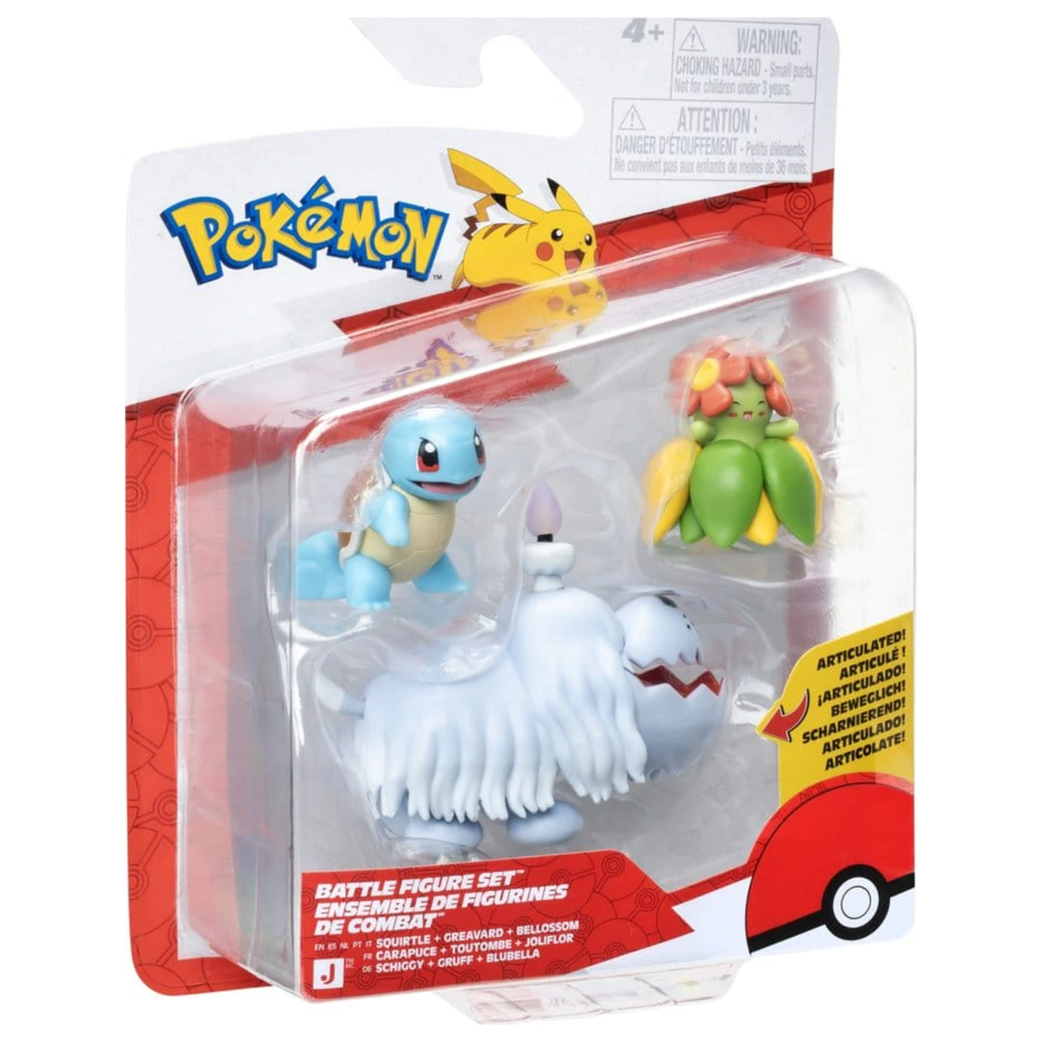 Pokémon Battle Figur 3er-Pack Squirtle, Greavard & Bellossom Produktfoto