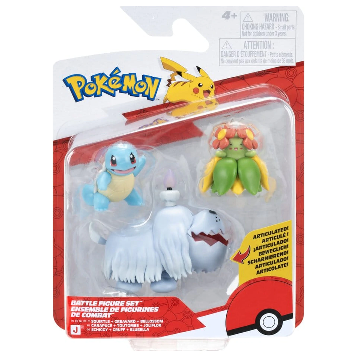 Pokémon Battle Figur 3er-Pack Squirtle, Greavard & Bellossom Produktfoto