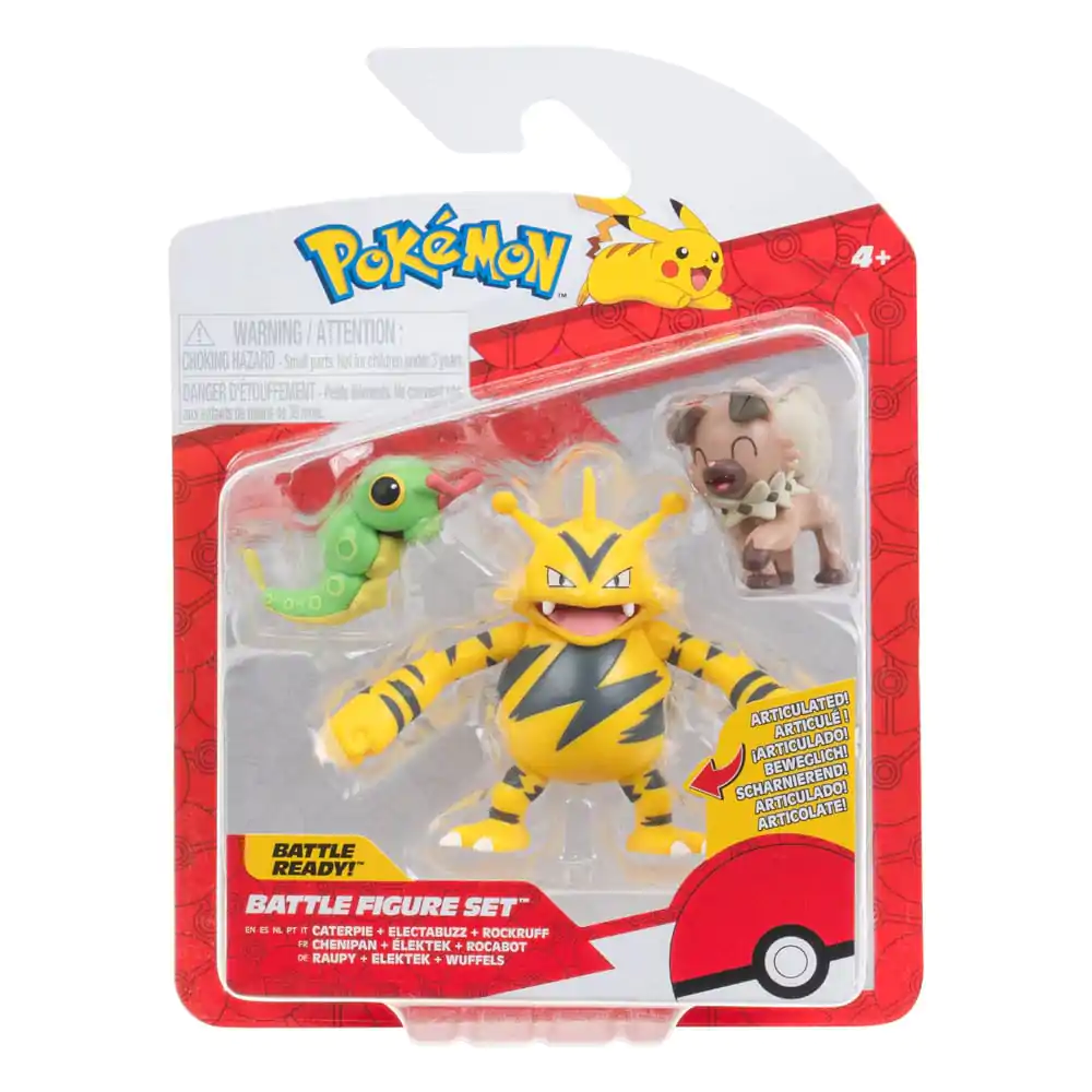 Pokémon Battle Figure Set Figuren 3er-Pack Raupy, Wuffels, Elektek Produktfoto