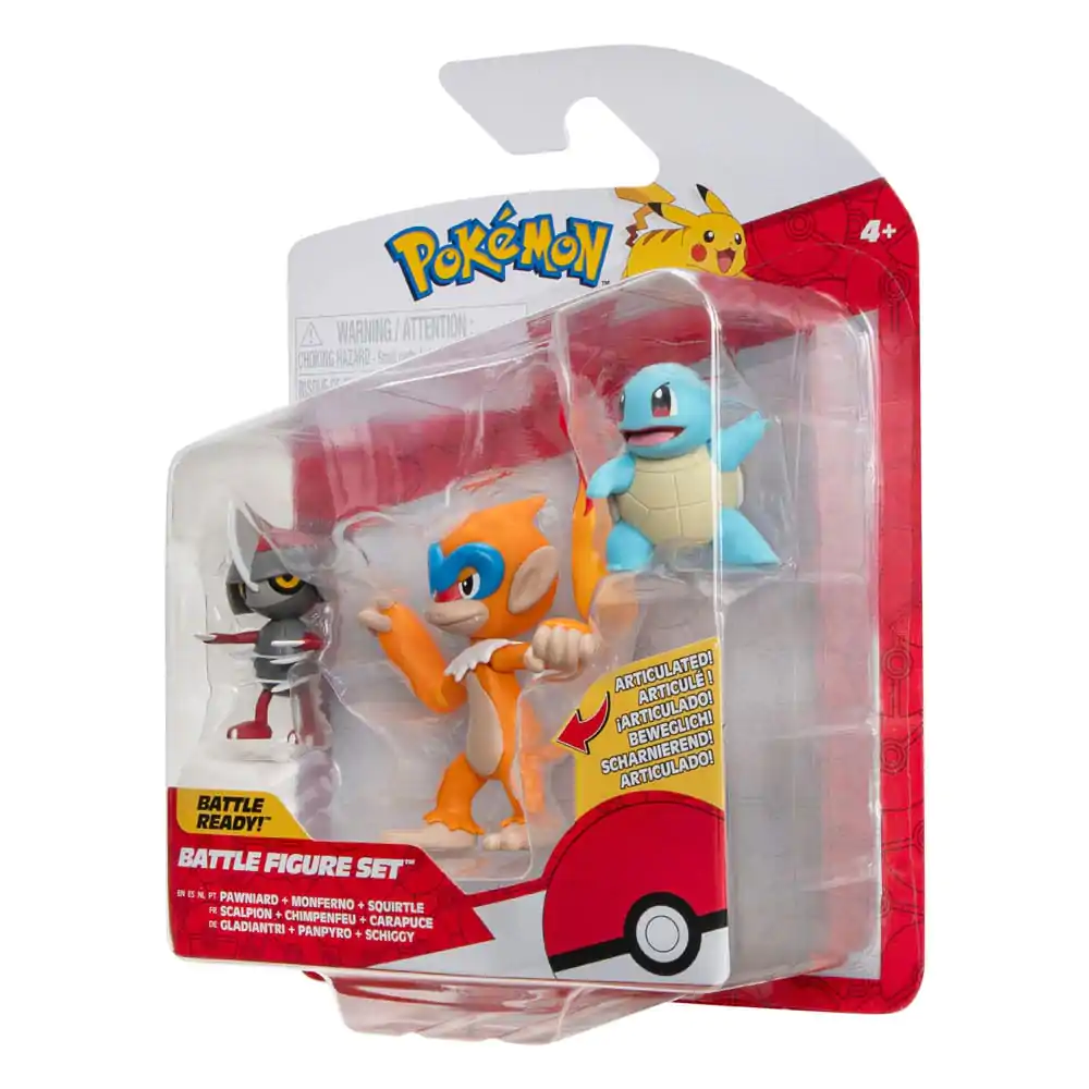 Pokémon Battle Figure Set Figuren 3er-Pack Gladiantri, Schiggy #1, Panpyro 5 cm termékfotó