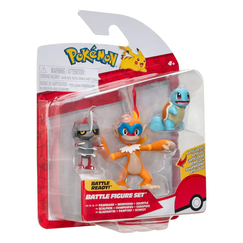 Pokémon Battle Figure Set Figuren 3er-Pack Gladiantri, Schiggy #1, Panpyro 5 cm termékfotó