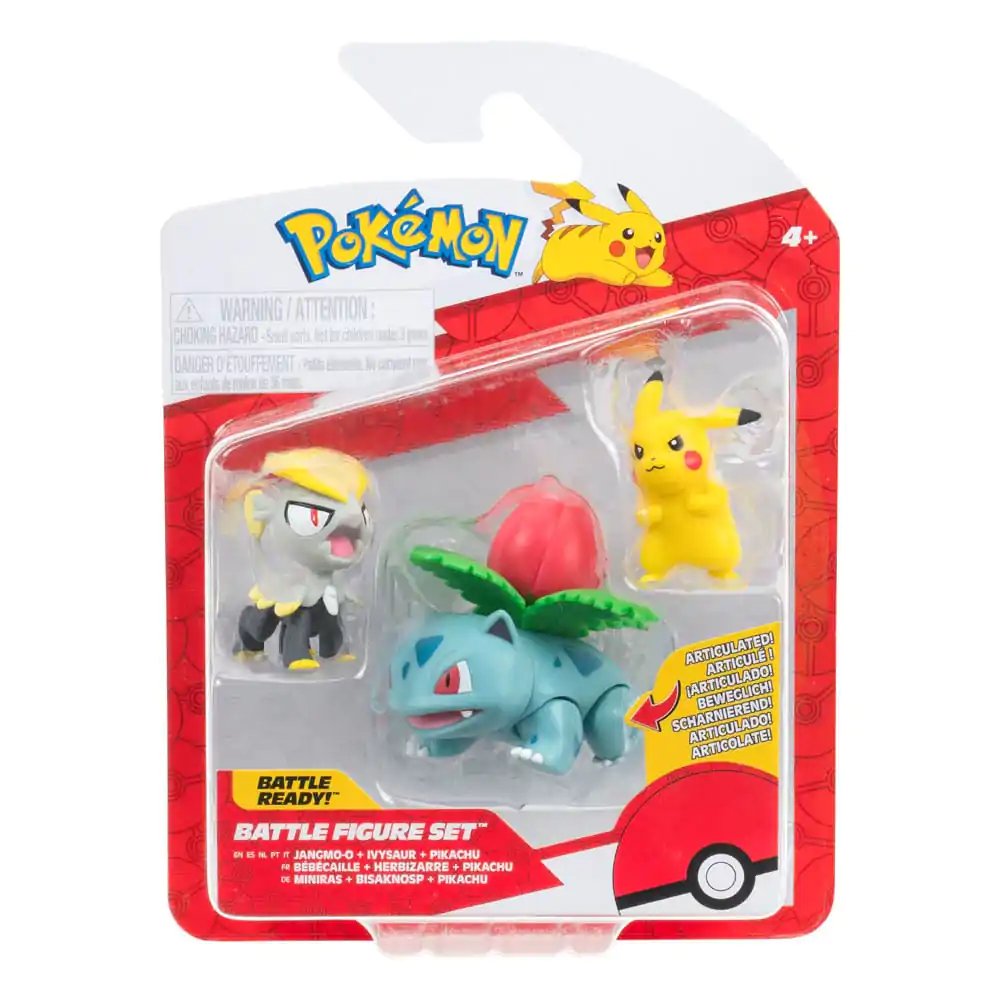 Pokémon Battle Figure Set Figuren 3er-Pack Pikachu #2, Miniras, Bisaknosp Produktfoto