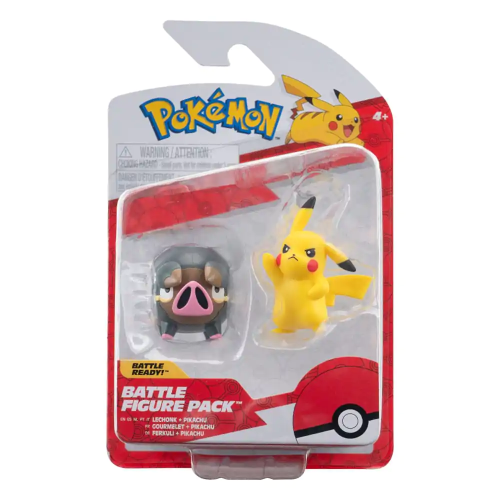 Pokémon Battle Figure Set Figuren 2er-Pack Pikachu #5, Ferkuli 5 cm Produktfoto