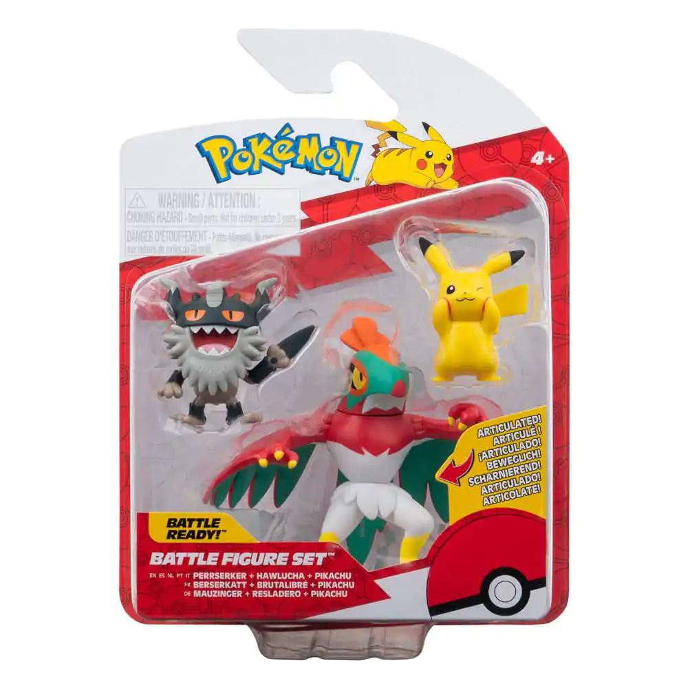 Pokémon Battle Figure Set Figuren 3er-Pack Pikachu #8, Mauzinger, Resladero 5 cm Produktfoto