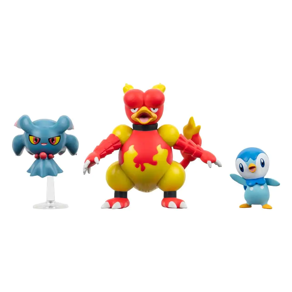 Pokémon Battle Figure Set Figuren 3er-Pack Plinfa, Traunfugil, Magmar 5 cm Produktfoto