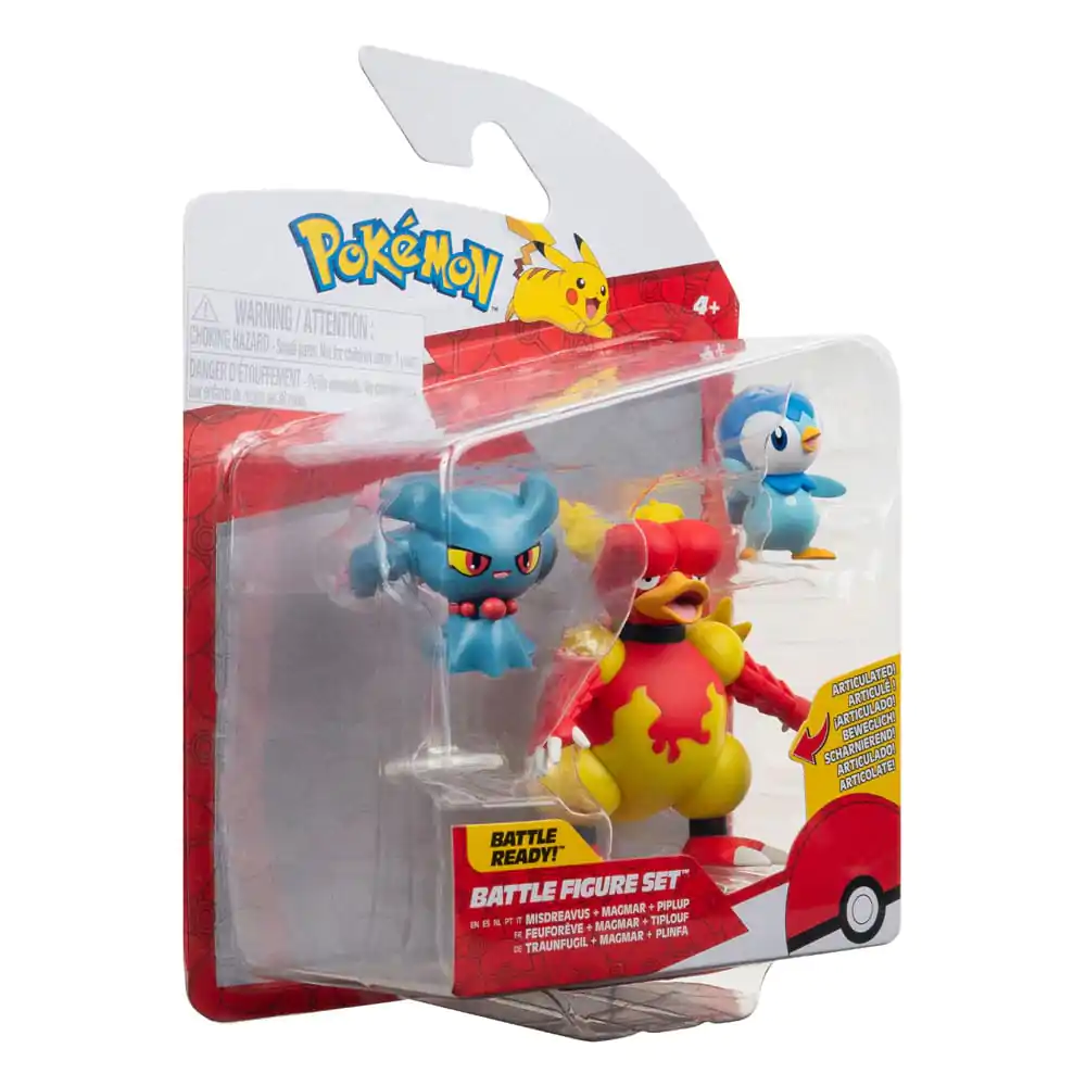 Pokémon Battle Figure Set Figuren 3er-Pack Plinfa, Traunfugil, Magmar 5 cm Produktfoto