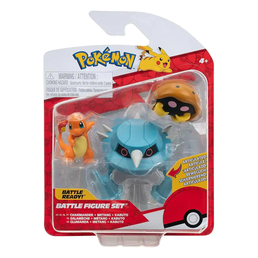 Pokémon Battle Figure Set Figuren 3er-Pack Kabuto, Glumanda, Metang Produktfoto