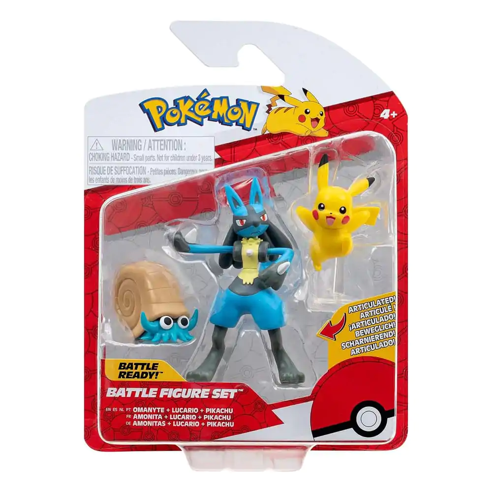Pokémon Battle Figure Set Figuren 3er-Pack Pikachu, Amonitas, Lucario termékfotó