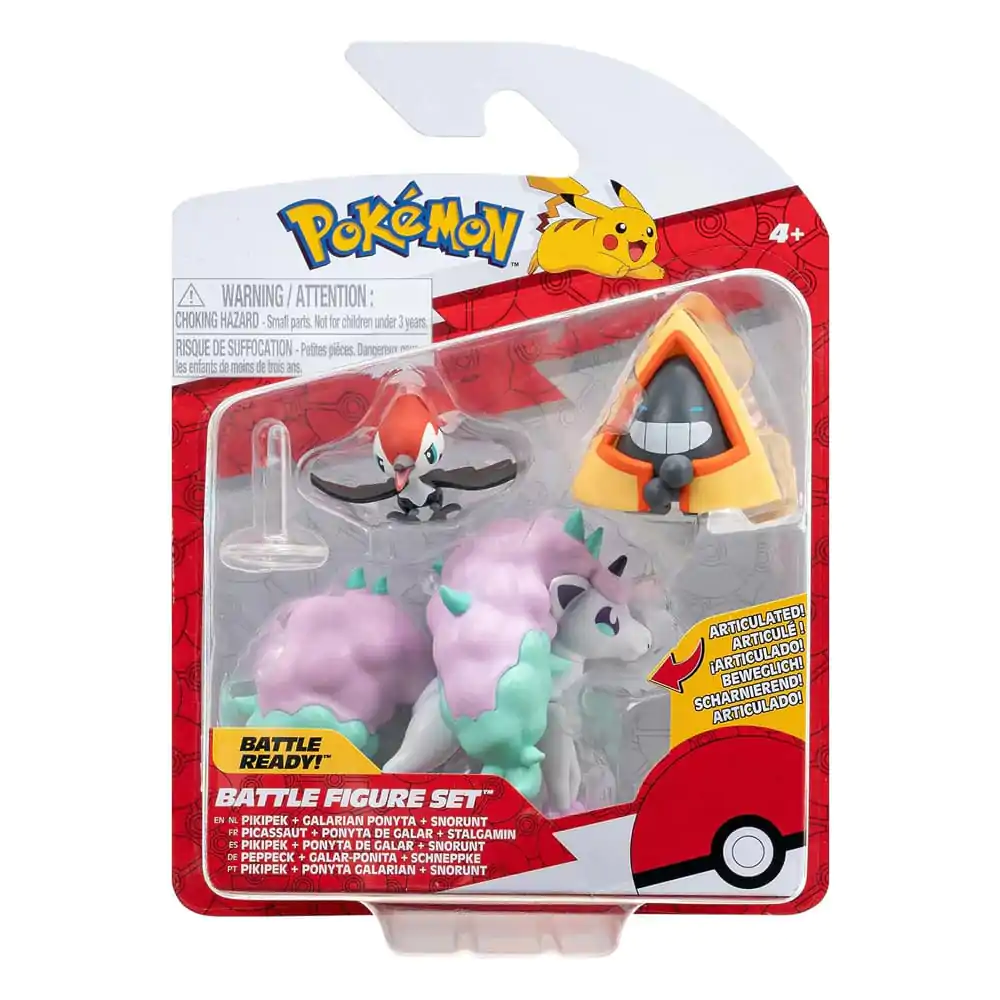 Pokémon Battle Figure Set Figuren 3er-Pack Peppeck, Schneppke, Galar-Ponita Produktfoto