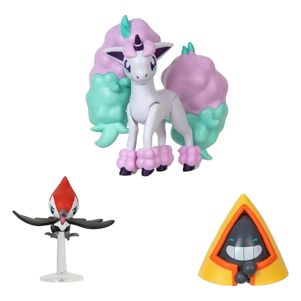 Pokémon Battle Figure Set Figuren 3er-Pack Peppeck, Schneppke, Galar-Ponita Produktfoto